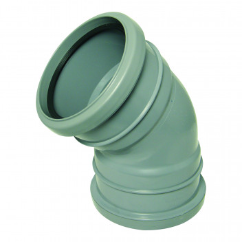 FLOPLAST RING-SEAL 135 D/S BEND;4\"/110MM SOIL GREY