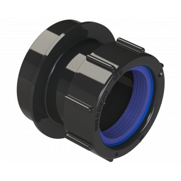 POLYPIPE RING-SEAL STRAIGHT ADAPTOR; 40MM BLACK