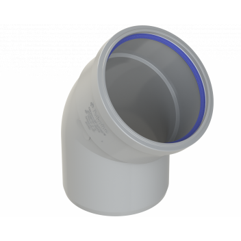 POLYPIPE RING-SEAL BEND (1XSCKT);4\"/110MM 135DEG GRY