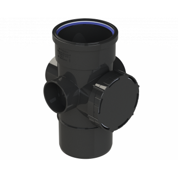 POLYPIPE RING-SEAL ACCESS PIPE (1XSCKT);4\"/110MM BLK