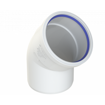 POLYPIPE RING-SEAL BEND (1XSCKT);4\"/110MM 135DEG WHI