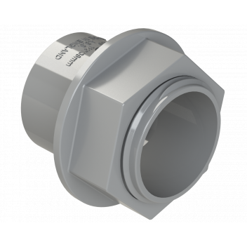 S/WELD TANK CONNECTOR; 32MM GREY