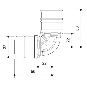 FRANKISCHE ALPEX MLC ELBOW 90° 32MM