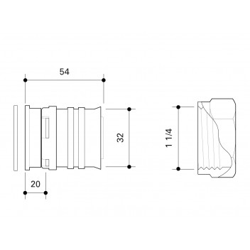 FRANKISCHE ALPEX FLAT SEAL ADAPTOR 32MM - 1 ¼”FT