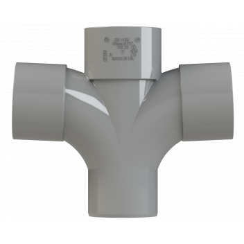 S/WELD CROSS TEE 92.5DEG; 40MM GREY