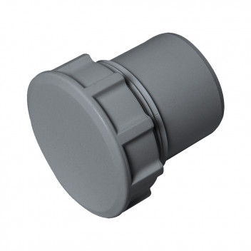 FLOPLAST SOLVENT WELD ACCESS STOP END PLUG; 40MM GREY