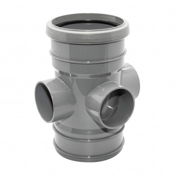 FLOPLAST RING-SEAL D/S BOSS PIPE;4\"/110MM SOIL GREY