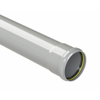 POLYPIPE RING-SEAL SINGLE SCKT PIPE;4\"/110MM 3M GREY