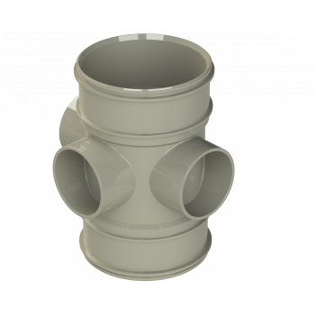 S2000 3 WAY BOSSED PIPE;4\"/110MM SOLV GREY