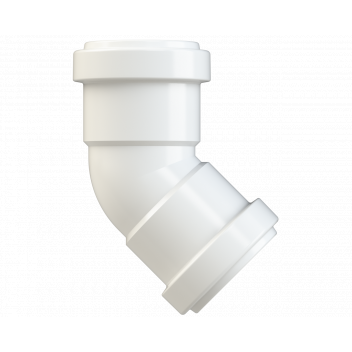 PUSHFIT OBTUSE BEND 45DEG; 40MM WHITE