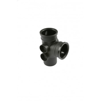 110MM CAST IRON EFFECT 92.5° DOUBLE SOCKET FOUR BOSS BRANCH
