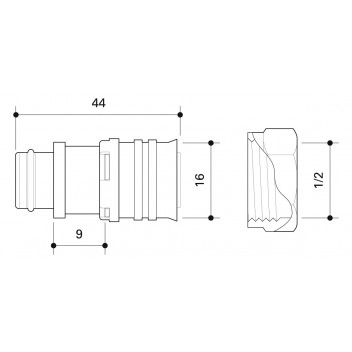 FRANKISCHE ALPEX MEPLAFIX ADAPTOR 16MM - ½”FT