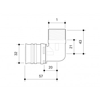 FRANKISCHE F50 PROFI ELBOW WITH MT 32MM - 1”