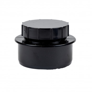 FLOPLAST SCREWED ACCESS CAP;4\"/110MM SOIL BLACK