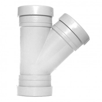 E.TUPLING 4\" SOIL 45DEG TRIPLE SOCKET BRANCH - WHITE