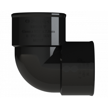 POLYPIPE S2000 40MM MUPVC 90DEG KNUCKLE - BLACK