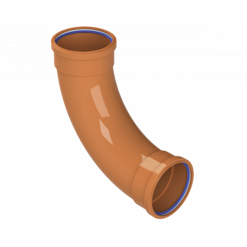 DRAIN 87.5D LONG RAD BEND 2XSCKT; 4\"/110