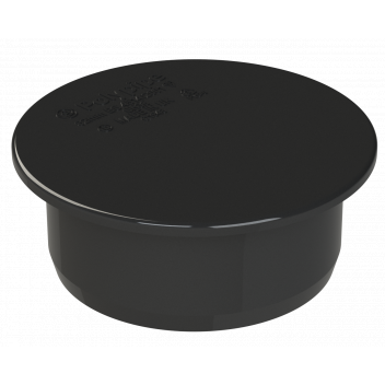 POLYPIPE RING-SEAL SOCKET STOP END PLUG; 3\"/82MM BLACK