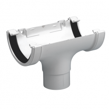 E.TUPLING 112MM HALF-ROUND RUNNING OUTLET - WHITE