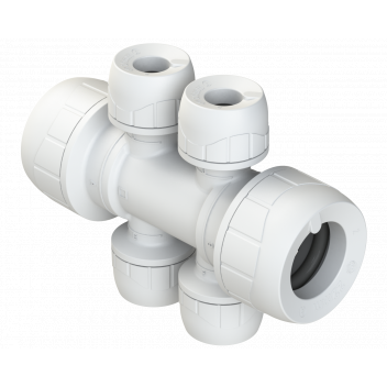 POLYPLUMB ENHANCED - 22X10 4 PORT 2-SIDED MANIFOLD (SKT/SKT) - WHITE