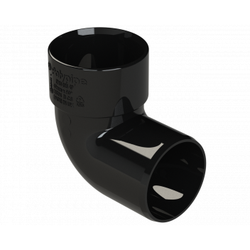 S/WELD SWIVEL BEND 92.5DEG; 40MM BLACK