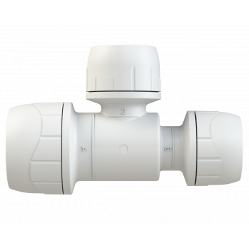 POLYPLUMB ENHANCED - 15X10X10 BRANCH & ONE END RED TEE - WHITE