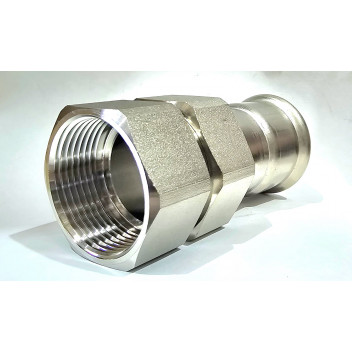 SS 316 PRESS - FEMALE UNION ADAPTER - FLAT SEAL - 54x2”