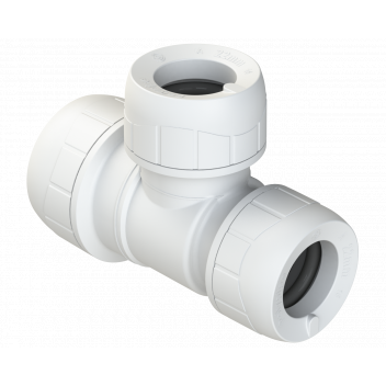 POLYPLUMB ENHANCED - 28X22X22 BRANCH & ONE END RED TEE - WHITE