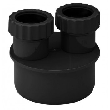 E.TUPLING 40MM SINGLE WASTE ADAPTOR - BLACK