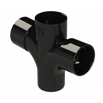 S/WELD CROSS TEE 92.5DEG; 40MM BLACK
