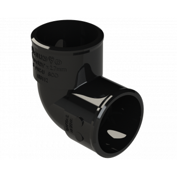 POLYPIPE S2000 32MM MUPVC 90DEG KNUCKLE - BLACK