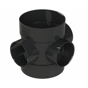 POLYPIPE RING-SEAL SHORT BOSS PIPE; 4\"/110MM BLACK