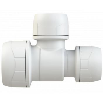 POLYPLUMB ENHANCED - 22X15X15 BRANCH & ONE END RED TEE - WHITE