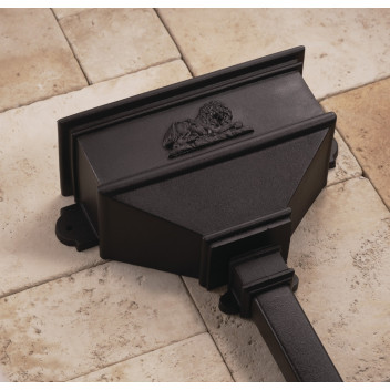 CAST IRON EFFECT LONG HOPPER WITH LION