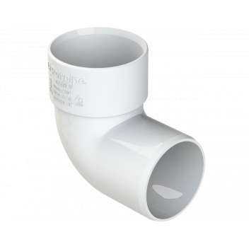 S/WELD SWIVEL BEND 92.5DEG; 40MM WHITE
