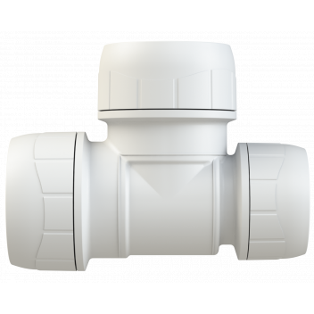 POLYPLUMB ENHANCED - 28X22X28 END RED TEE - WHITE