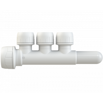 POLYPLUMB ENHANCED - 22X15 3 PORT 1-SIDED MANIFOLD (SKT/SPG) - WHITE