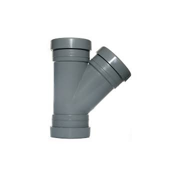 E.TUPLING 4\" SOIL 45DEG TRIPLE SOCKET BRANCH - GREY