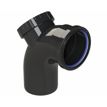 POLYPIPE RING-SEAL ACCESS BEND; 4\"/110MM 92.5DEG BLK