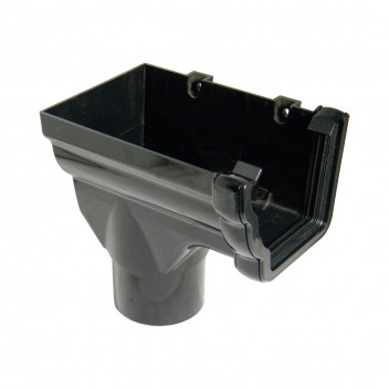 FLO NIAGARA STOPEND O/LET;LH 80MM ROUND BLACK