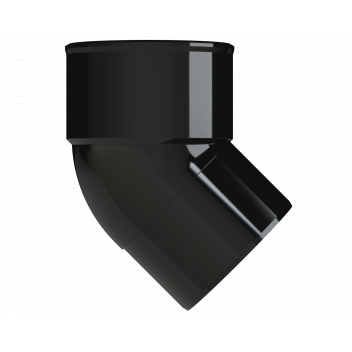 POLYPIPE S2000 50MM MUPVC 45DEG SPIGOT BEND - BLACK