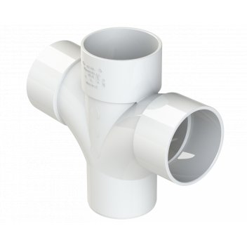 S/WELD CROSS TEE 92.5DEG; 50MM WHITE