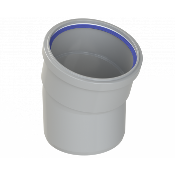 POLYPIPE RING-SEAL 15DEG BEND;4\"/110MM GREY