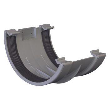 E.TUPLING 150MM GUTTER UNION HALF ROUND KOMMERCIAL GREY
