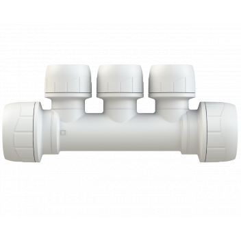 POLYPLUMB ENHANCED - 22X15 3 PORT 1-SIDED MANIFOLD (SKT/SKT) - WHITE