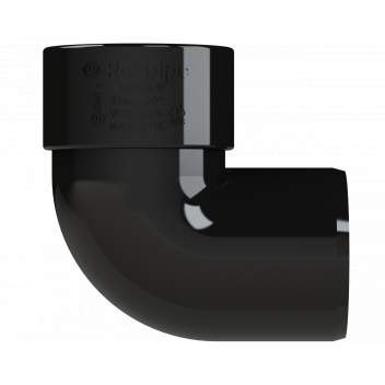 S/WELD SWIVEL BEND 92.5DEG; 40MM BLACK