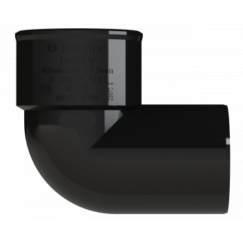 POLYPIPE S2000 40MM MUPVC 90DEG CONVERSION BEND - BLACK