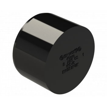 S/WELD SOCKET STOP END PLUG; 40MM BLACK