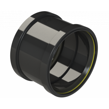 POLYPIPE RING-SEAL DOUBLE SOCKET; 6\"/160MM BLACK