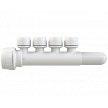 POLYPLUMB ENHANCED - 22X10 4 PORT 1-SIDED MANIFOLD (SKT/SPG) - WHITE